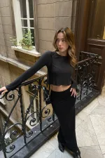 Pleated Backless Blouse