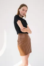 Fırfır Detaylı Crop T-shirt