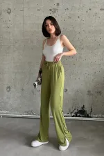 Yırtmaçlı Likralı Yüksek Bel Eşofman Altı