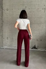 Pantalon de survêtement taille haute en lycra avec fente