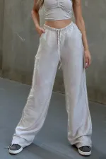 Linen Blend Loose Fit Trousers