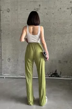 Yırtmaçlı Likralı Yüksek Bel Eşofman Altı