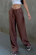 Linen Blend Loose Fit Trousers