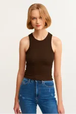 Ribbed Halter Neck Knitted Tank Top