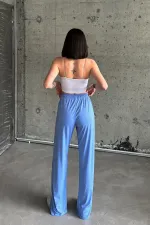 Slit-trim Lycra High-Waisted Sweatpants