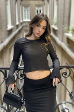 Pleated Backless Blouse