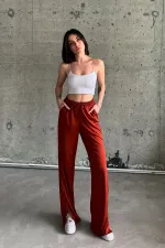 Yırtmaçlı Likralı Yüksek Bel Eşofman Altı