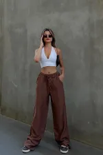 Linen Blend Loose Fit Trousers