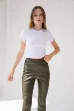 Fırfır Detaylı Crop T-shirt