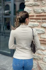 Yarım Balıkçı Yaka Fitilli Kazak