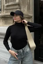 Turtleneck Slim Fit Knitted Blouse