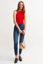 Ribbed Halter Neck Knitted Tank Top