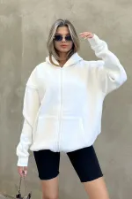 Zip-up Brushed Oversize Sweatshirt