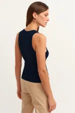 Fitilli Halter Yaka Örme Atlet