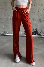 Yırtmaçlı Likralı Yüksek Bel Eşofman Altı