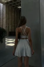 Yüksek Bel Cepli Şort Etek