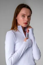 Ankle Detail Zip-Up Crop Blouse