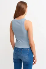 Fitilli Halter Yaka Örme Atlet