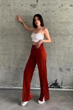 Yırtmaçlı Likralı Yüksek Bel Eşofman Altı