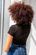 T-shirt basique à col rond côtelé