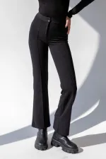 Pantalon évasé taille haute style espagnol