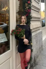 Sırt Dekolteli Mini Elbise