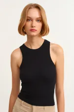 Débardeur côtelé à col halter