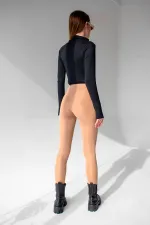 Ankle Detail Zip-Up Crop Blouse