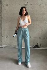 Pantalon de survêtement taille haute avec fentes et Lycra