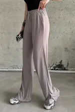 Yırtmaçlı Likralı Yüksek Bel Eşofman Altı