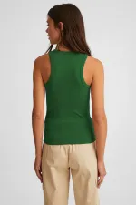 Fitilli Halter Yaka Örme Atlet