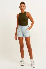 Débardeur côtelé à col halter