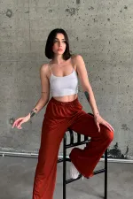 Yırtmaçlı Likralı Yüksek Bel Eşofman Altı