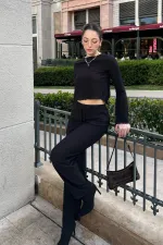 Crepe Fabric Pleated Set with Back Detail