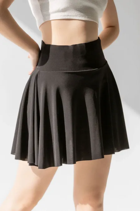 Jupe courte taille haute à poches