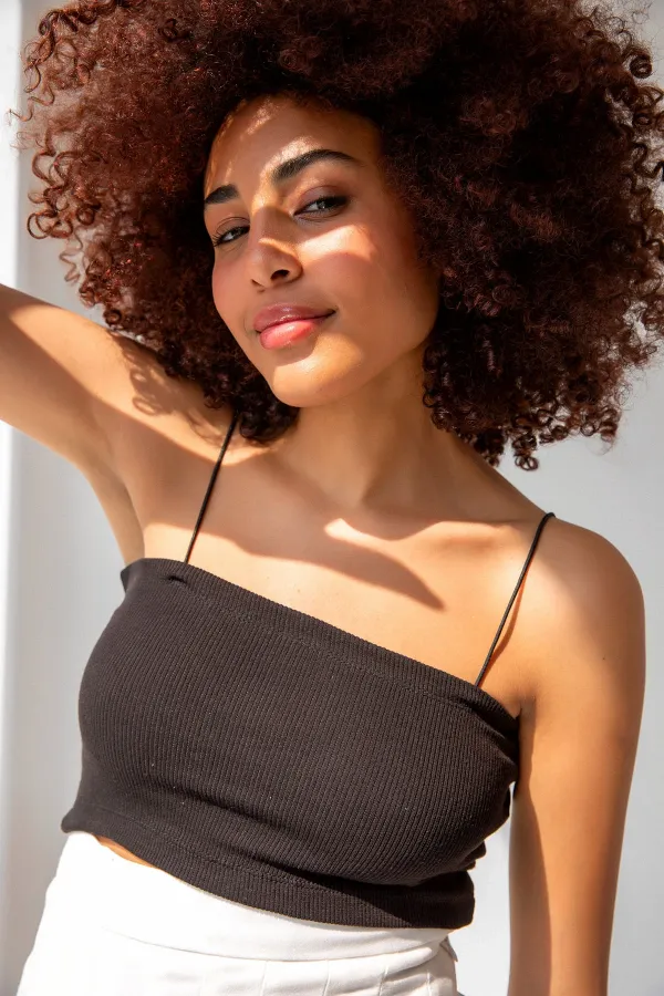 Strappy Cotton Crop Top Bustier