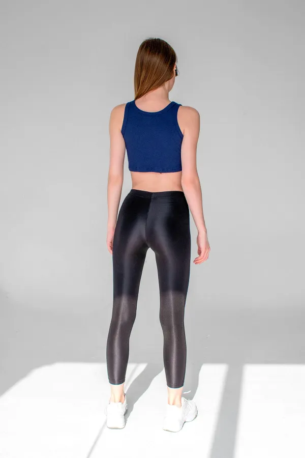 Fitilli Süper Crop Halter Yaka Örme Atlet