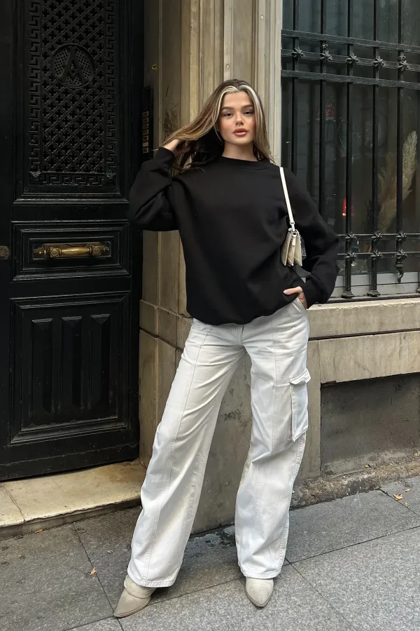 Basic Crew Neck Oversize Sweatshirt