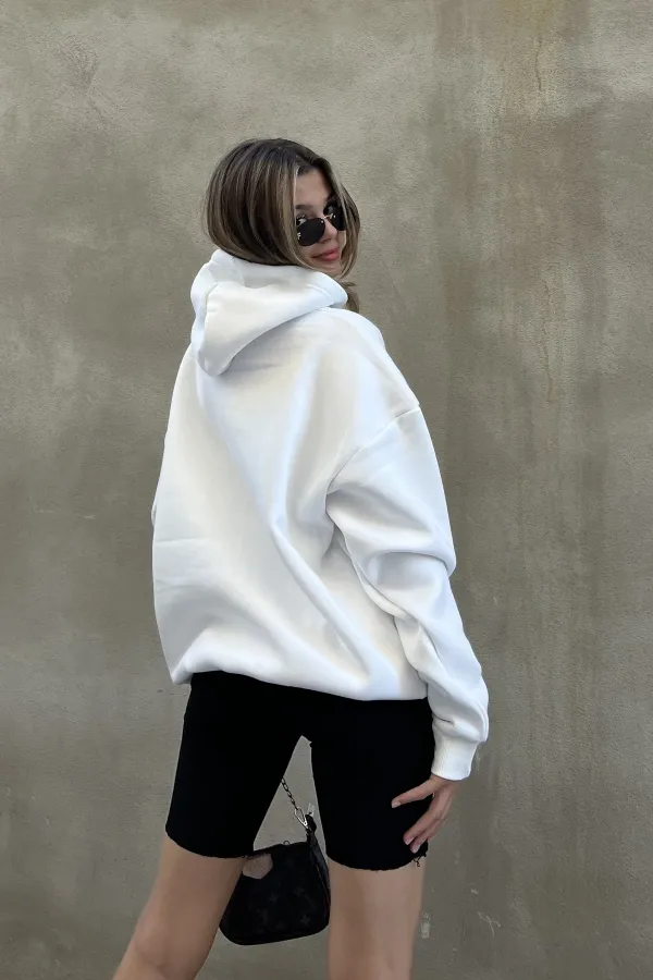 Zip-up Brushed Oversize Sweatshirt