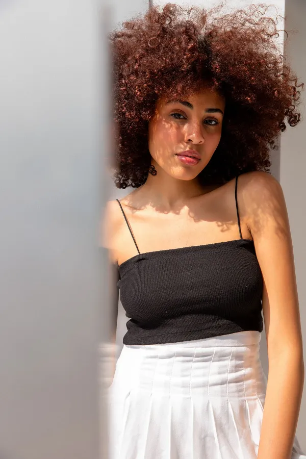 Strappy Cotton Crop Top Bustier