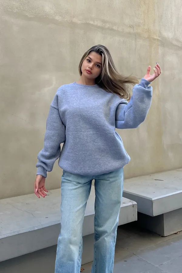 Basic Crew Neck Oversize Sweatshirt