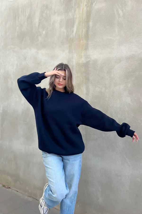 Basic Crew Neck Oversize Sweatshirt