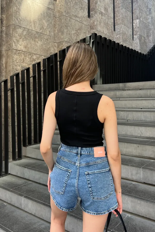 Débardeur basique côtelé à bretelles