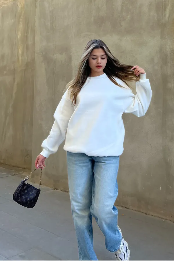 Basic Crew Neck Oversize Sweatshirt