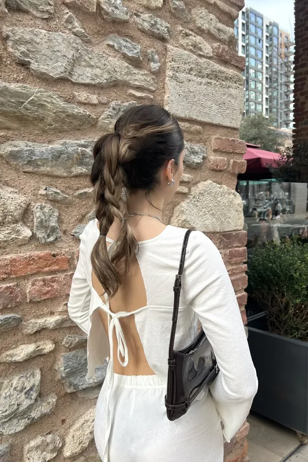 Bürümcük Kumaş Piliseli Sırt Detaylı Takım