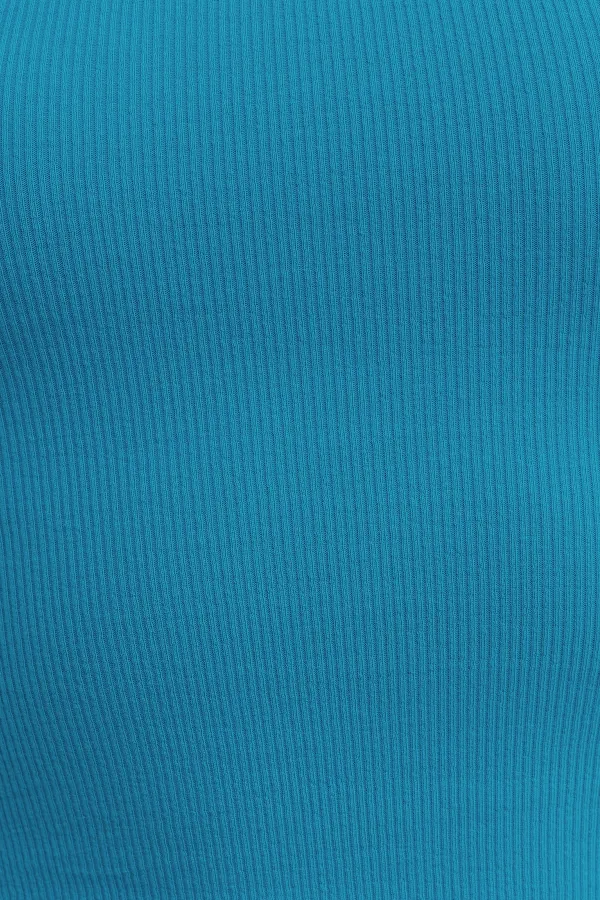 Fitilli Halter Yaka Örme Atlet