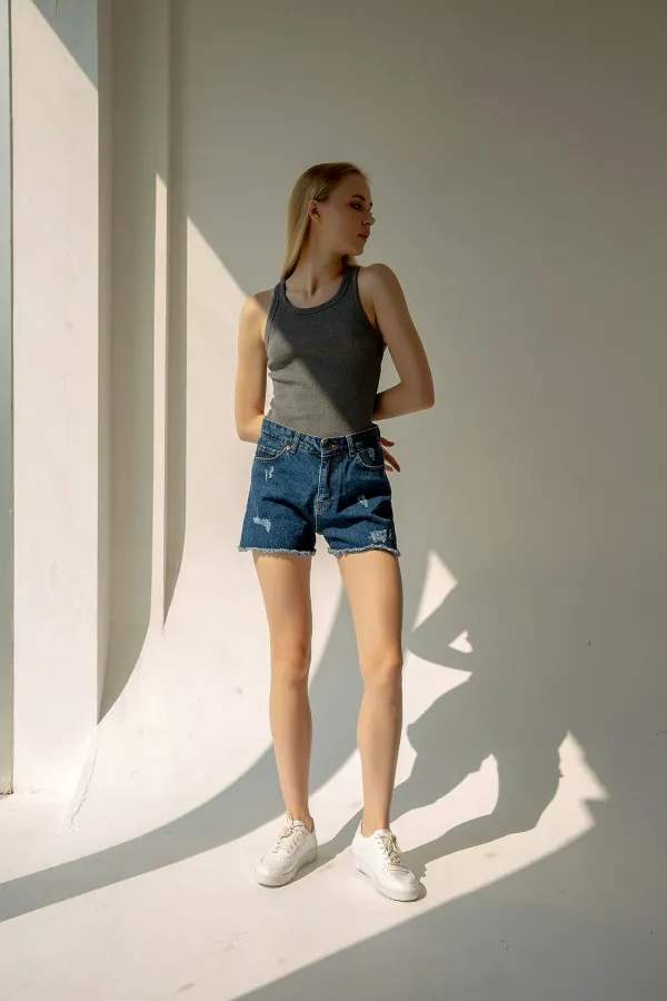 Ribbed Halter Neck Knitted Tank Top