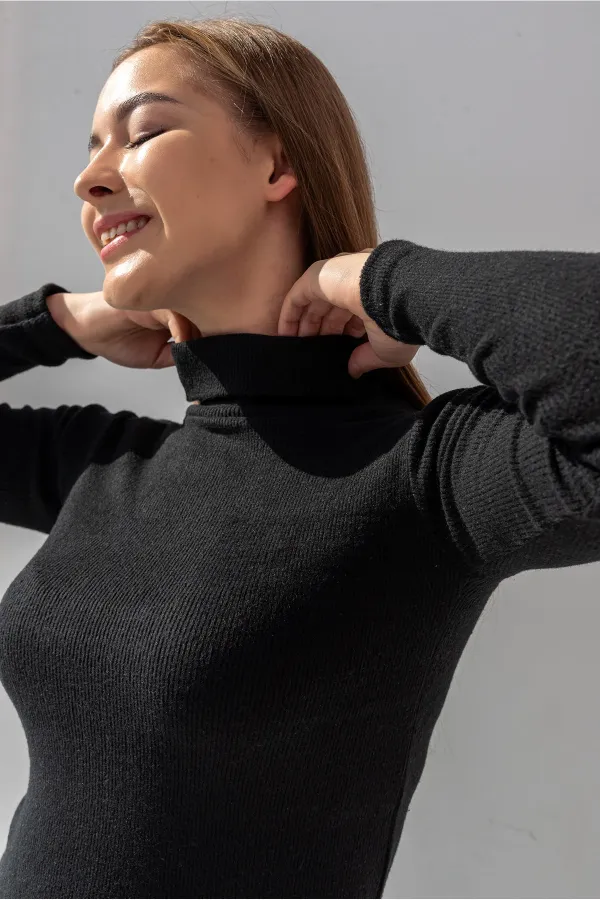 Boğazlı Balıkçı Yaka Şardonlu Kaşkorse Fitilli Kazak