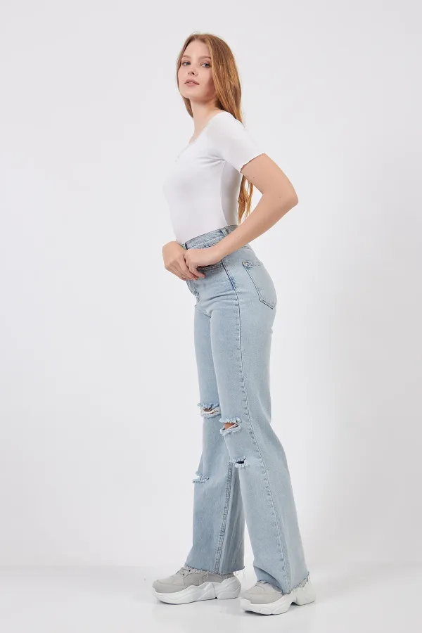 Örme Carmen Yaka Crop Bluz