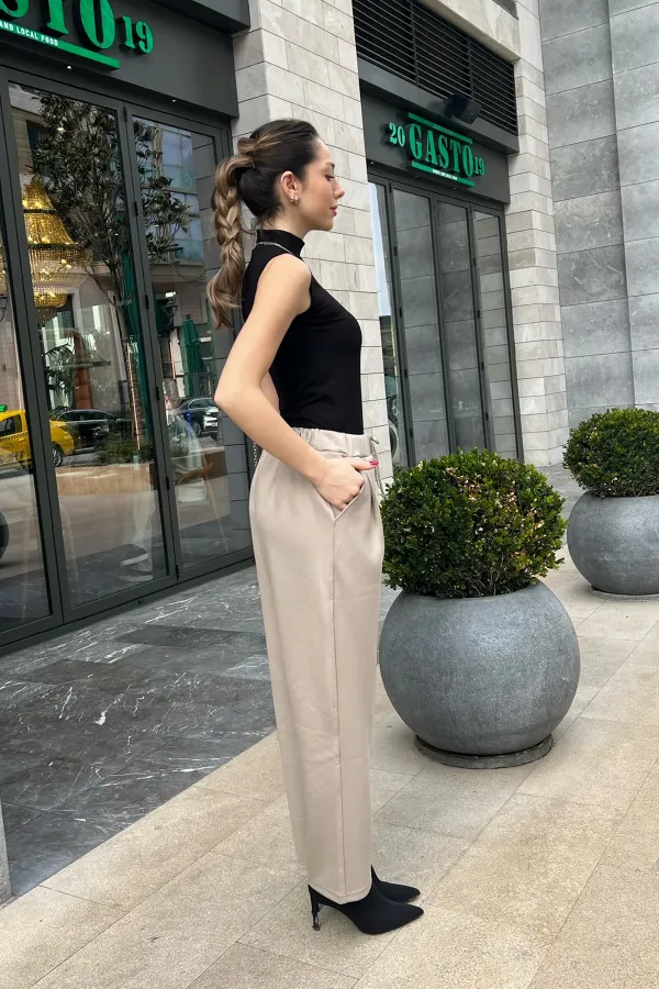 Relaxed Beli Lastikli Jogger Pantolon